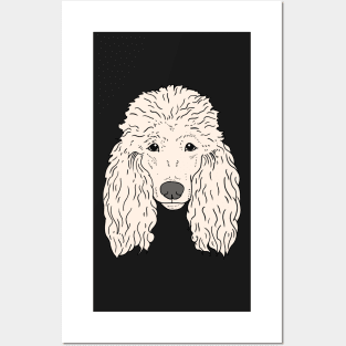 Poodle Dog Face Hand drawn white fur Posters and Art